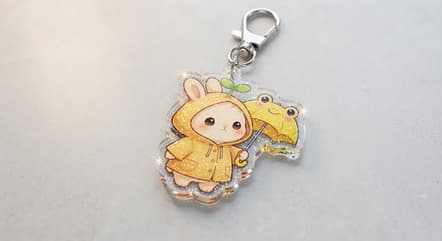 Raincoat Sprout Bunny charm